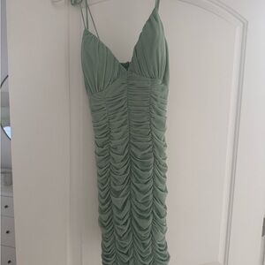 Ruby Sees Green Ruched Dress